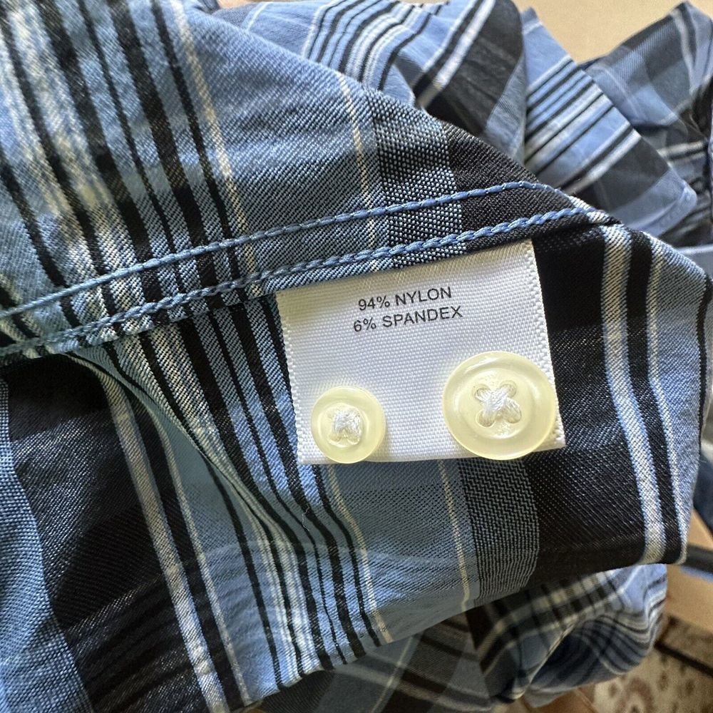 Peter Millar Mens Med southern Comfort Plaid Long Sleeve Button Up - Picture 5 of 5